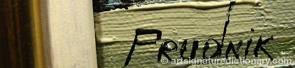 Authentic signature by Jack PRUDNIK on  artwork