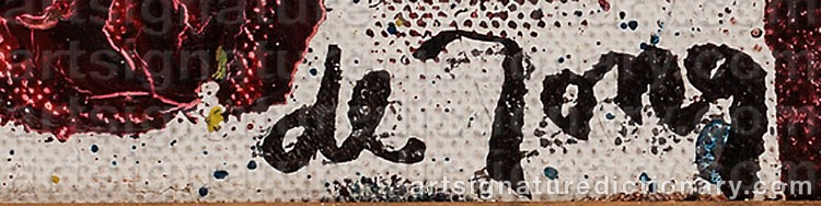 Authentic signature by Jacqueline De JONG on  artwork