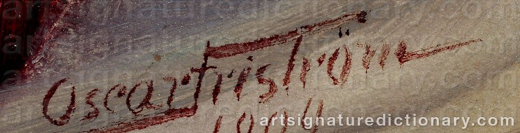 Authentic signature by Oscar FRISTRÖM on  artwork
