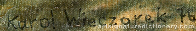 Authentic signature by Karol WIECZOREK on Painting/Watercolour artwork