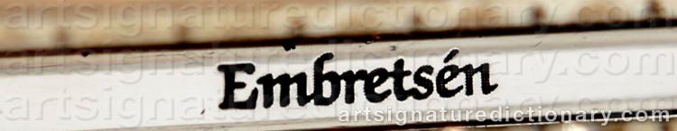 Authentic signature by Kaj EMBRETSÉN on Other artwork