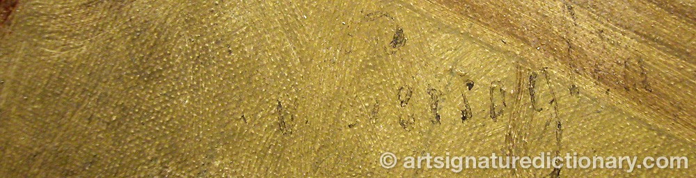 Authentic signature by Franz Von PERSOGLIA on  artwork