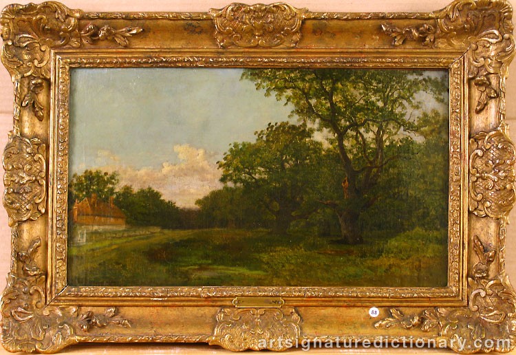Close-up details showing Charles Francois DAUBIGNY signature forgery characteristics