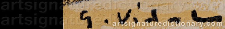 Authentic signature by Gustave VIDAL on  artwork