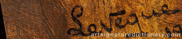 Authentic signature by Auguste LÉVEQUE on  artwork