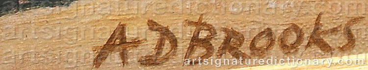 Authentic signature by Arthur D. BROOKS on  artwork