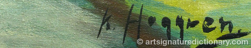 Authentic signature by Knut HAGGREN on  artwork