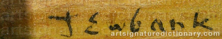 Authentic signature by John Wilson EWBANK on  artwork