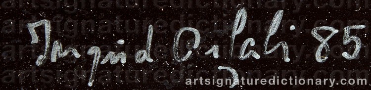 Authentic signature by Ingrid ORFALI on Other artwork