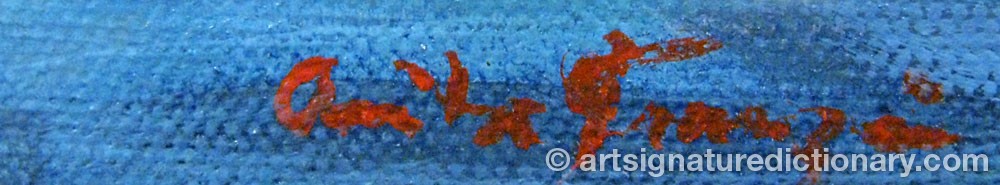 Authentic signature by Anita FRANZÉN on  artwork