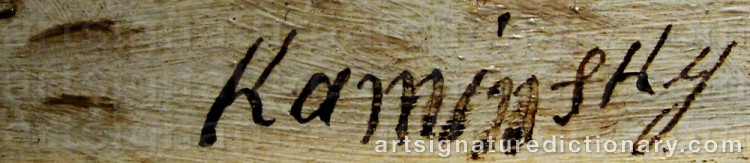 Authentic signature by KAMINSKY on  artwork