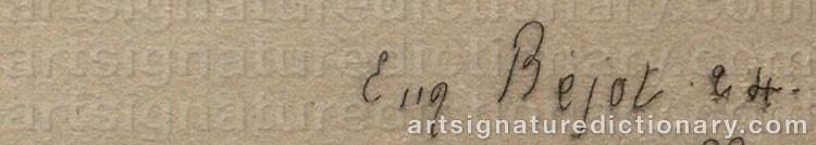 Authentic signature by Eugène BÉJOT on  artwork