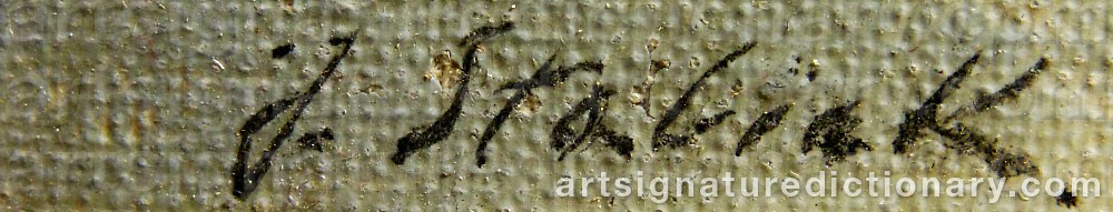 Authentic signature by Juliusz SLABIAK on  artwork