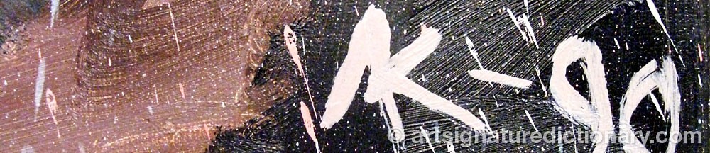 Authentic signature by Lev Yevgenievich KROPIVNITSKY on artwork