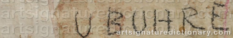 Authentic signature by Ulla BUHRE on  artwork