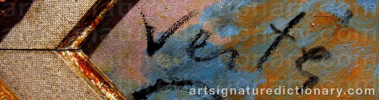 Authentic signature by Marcel VERTES on Painting/Watercolour artwork