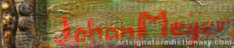 Authentic signature by Johan MEIJER on  artwork