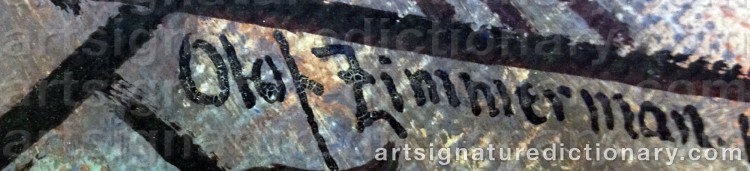 Authentic signature by Olof ZIMMERMAN on Painting/Watercolour artwork