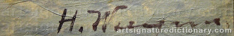 Authentic signature by Hans Johann WAGNER on Painting/Watercolour artwork