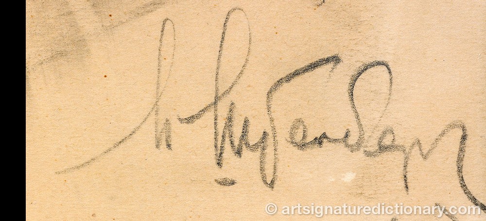Authentic signature by Irina Valerianovna STEINBERG on artwork