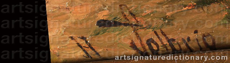 Authentic signature by H. SOLBRIG on  artwork