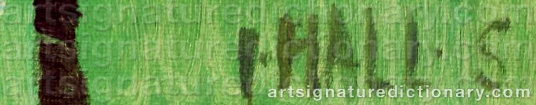 Authentic signature by Ingeborg ‘I. Hall. S’ HALL-SETTERBERG on  artwork