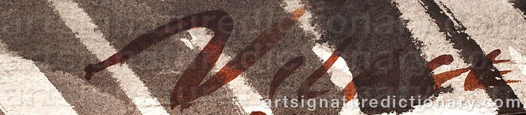 Authentic signature by Michel VILAGE on artwork