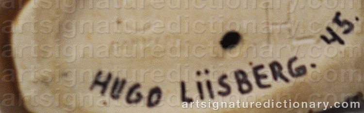 Authentic signature by Hugo LIISBERG on Sculpture artwork