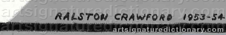 Authentic signature by Ralston CRAWFORD on  artwork