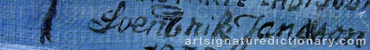 Authentic signature by Sven Erik JANSSON on  artwork