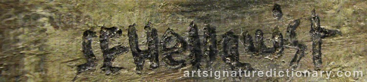 Authentic signature by Sven Erik HELLQUIST on  artwork