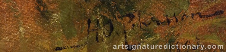 Authentic signature by H. O. PEHRSSON on  artwork
