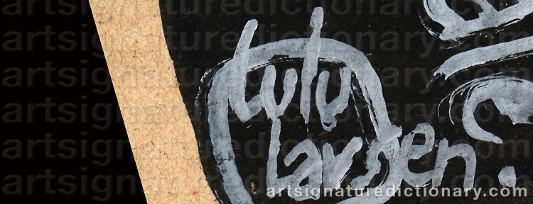 Authentic signature by Lulu LARSEN on artwork