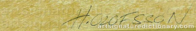 Authentic signature by Hans OLOFSSON on artwork