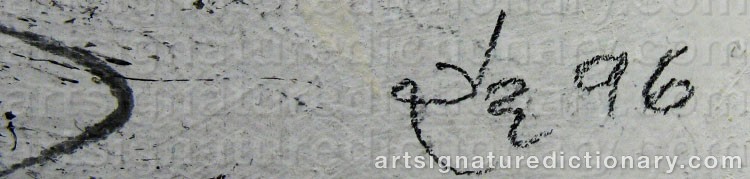Authentic signature by Baldev DEV on  artwork