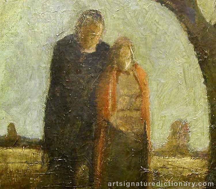 Close-up details showing Edvard MUNCH signature forgery characteristics