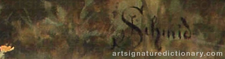 Authentic signature by Julius SCHMID on artwork