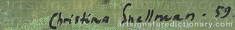 Authentic signature by Christina SNELLMAN on artwork