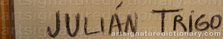 Authentic signature by Julián TRIGO on  artwork