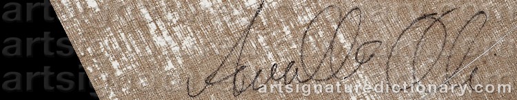 Authentic signature by Annukka OLLI on  artwork