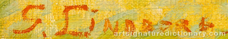 Authentic signature by Garibaldi LINDBERG on artwork