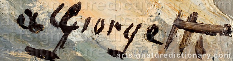 Authentic signature by Angelo GIORGETTI on  artwork