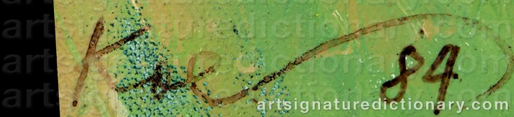 Authentic signature by Henry KOERNER on Painting/Watercolour artwork