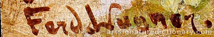 Authentic signature by Ferdinand The Younger WAGNER on  artwork