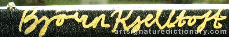 Authentic signature by Björn KJELLTOFT on  artwork