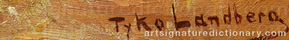 Authentic signature by Tyko LANDBERG on  artwork