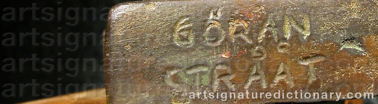 Authentic signature by Göran STRÅÅT on Sculpture artwork