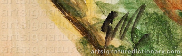 Authentic signature by Gerd MILLER on  artwork