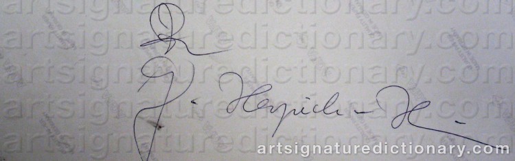 Authentic signature by Janine HERPICH-HIRN on  artwork