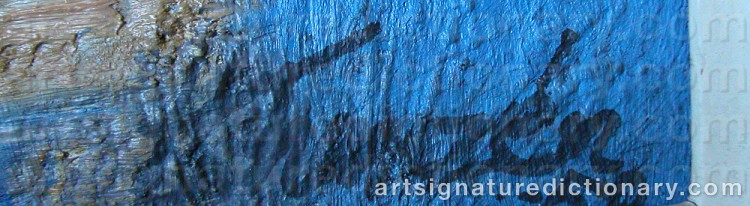 Authentic signature by Helge FRANZÉN on artwork
